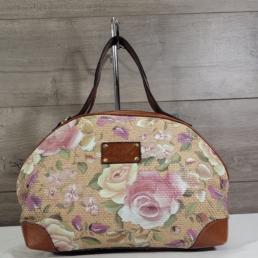 Patricia Nash Floral Leather Dome Satchel Handbag